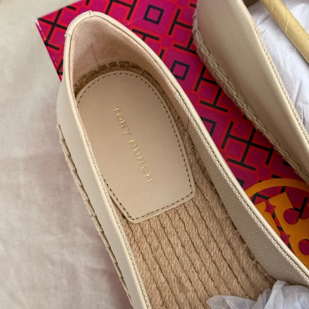 New Tory Burch Dulce EVERLY LEATHER ESPADRILLE NEVADA RETRO